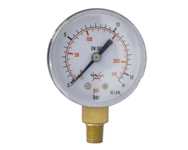 Manometer zuurstof 0-16 Bar psi 1/8''