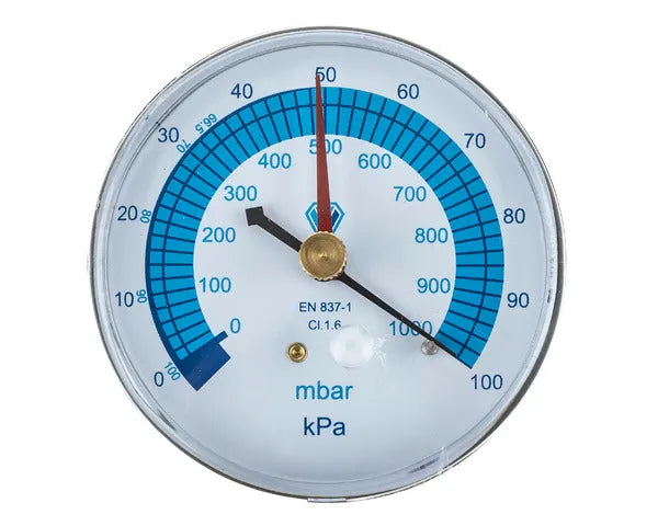 Vacuümmeter 0-1000 mbar ø 80 mm 1/8''