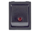 Eénpolige rode schakelaar 25x31mm met controlelamp