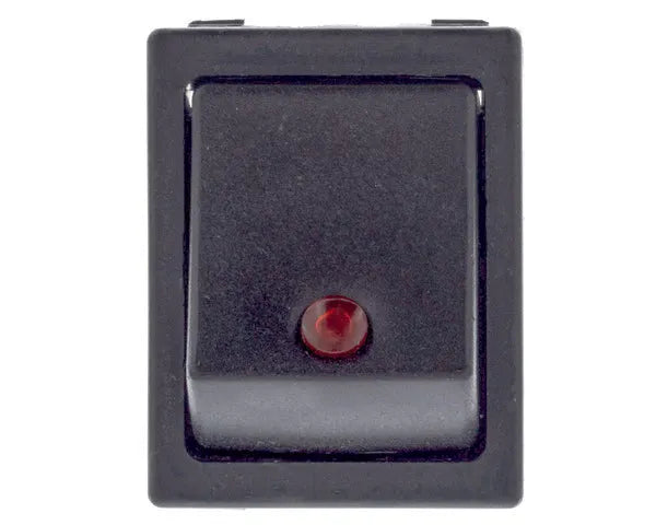 Eénpolige rode schakelaar 25x31mm met controlelamp