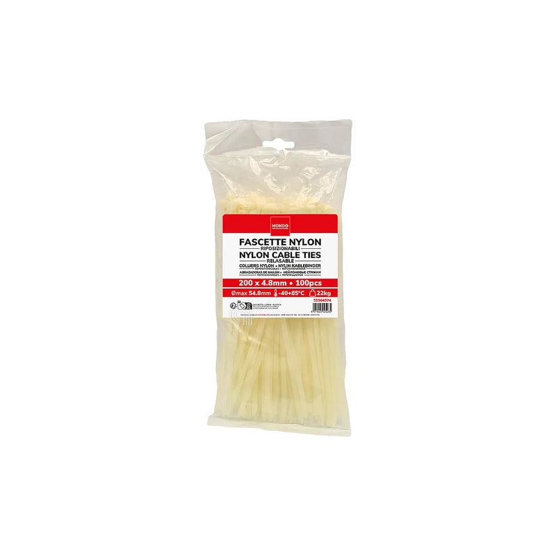 UNIVERSALE - Abrazadera de Nylon 200x48 MM - Reposicionable - 100 unidades - AST-55504074