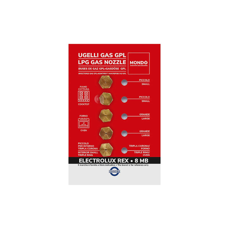 ELECTROLUX, REX, UNIVERSALE, MONDO - Boquillas gas LPG hornilla - AST-00537512
