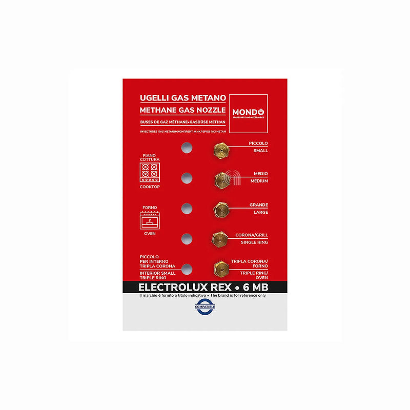 ELECTROLUX, ZANUSSI, UNIVERSALE, MONDO - Inyectores de gas metano para placa de cocina - AST-00537527