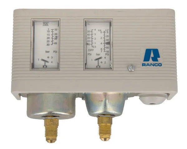 Ranco dubbele drukschakelaar ap/bp ip44 1/4'' sae