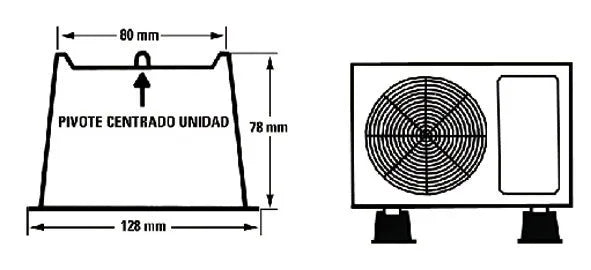 Grondsteun buitenunit 35 cm zwart
