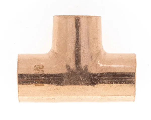 T-stuk recht h-h-h 130 koper 5/8''