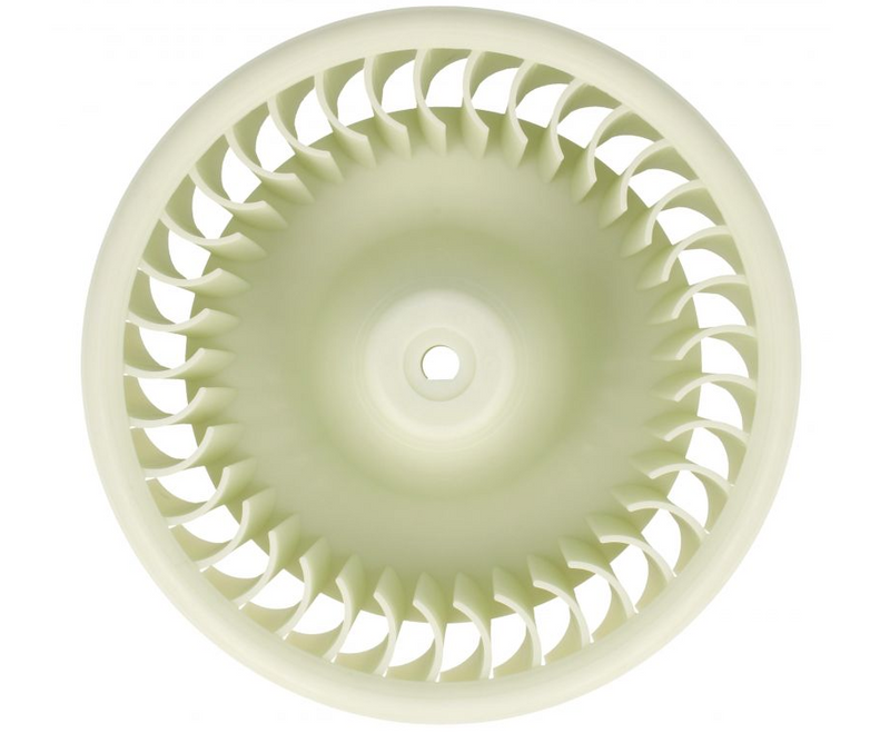Rotor del ventilador de recirculación C00869331 para secadora Indesit, vista frontal de los álabes