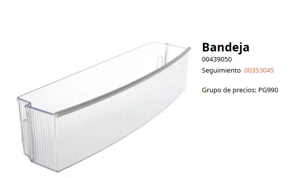 Bandeja botellero frigorífico Neff  00353045